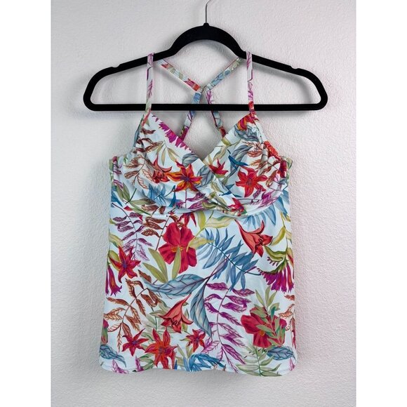 Sunsets Other - Sunsets women's 36DD blue floral tankini swim top underwire convertible straps‎
